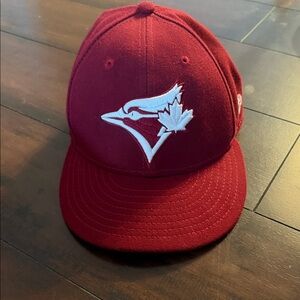 Red Baseball Cap with White Logo